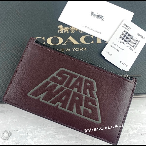 NWT COACH x Star Wars Leather Zip Card Case w/ Motif - Picture 7 of 11